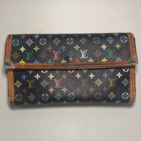 Louis Vuitton Handbags - Louis Vuitton LV Black Murakami Multicolor Monogram International Wallet